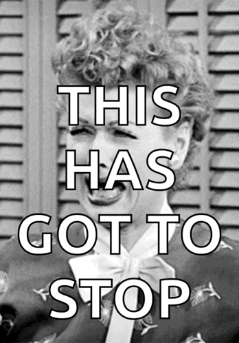 Black and White Photo of Woman With Text This Has Got to Stop