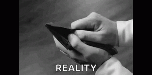 Black And White Photo Person Holding Empty Wallet GIF