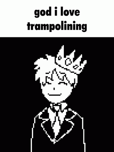 Black and White Pixel Art Man with Crown