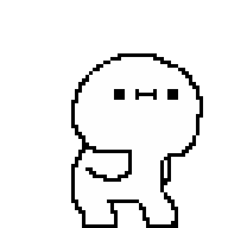 Black and White Pixel Ghost