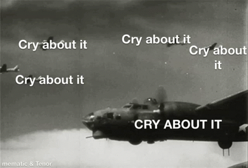 Black and White Plane Cry About It