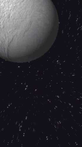 Black And White Planet In Night Sky GIF