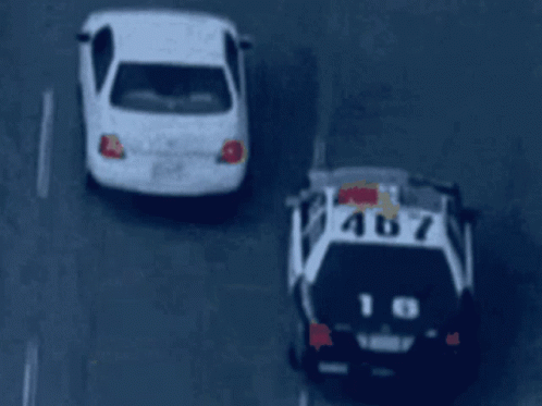 Black and White Police Car Number 18