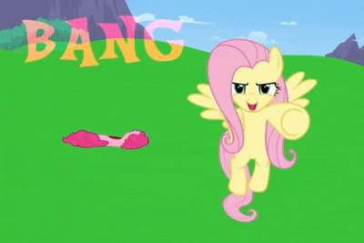 Black and White Pony Saying Bang Bang