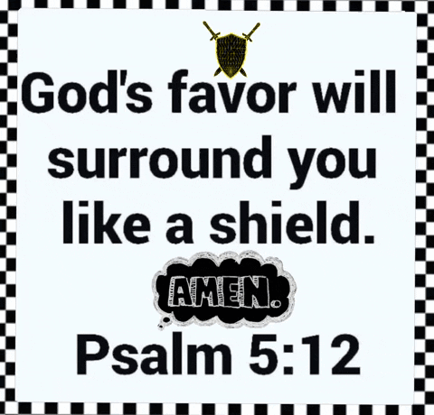 Black and White Poster Saying God's Favor Will Surround You Like a Shield