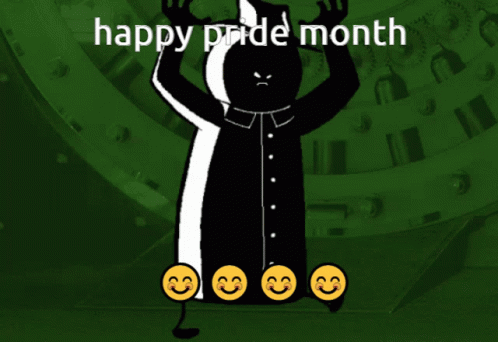 Black and White Pride Month Cartoon