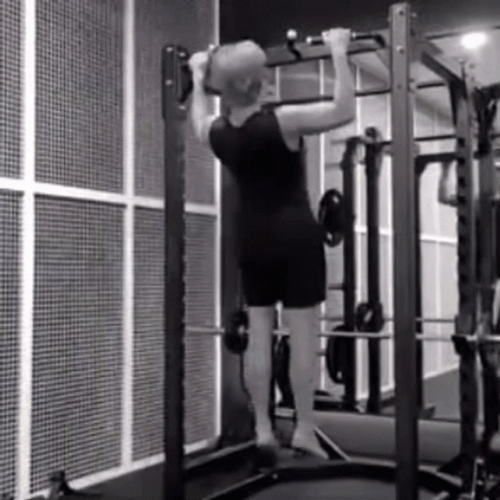 Black And White Pull Ups Working Out GIF