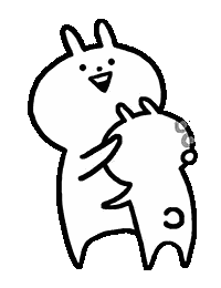 Black and White Rabbit Holding Another
