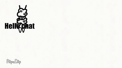 Black And White Rabbit With Flowers Saying Hello Chat GIF
