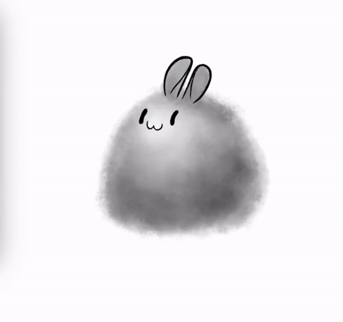 Black and White Rabbit with W