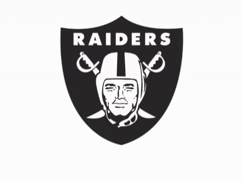 Black And White Raiders Logo With Pirate GIF