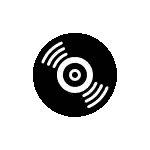 Black and White Record Icon