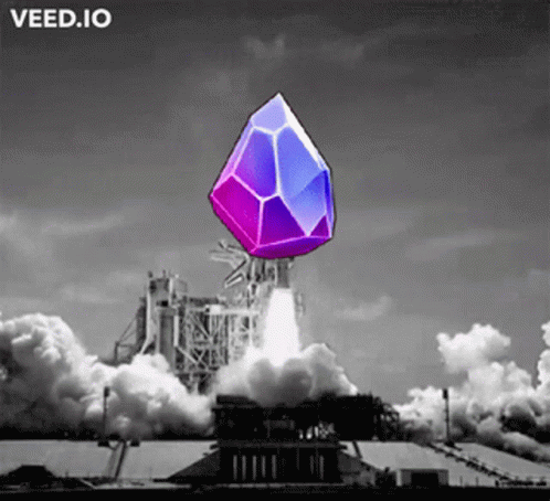 Black and White Rocket Launching Purple Object Veed.io