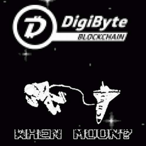 Black and White Rocket With Digibyte Blockchain