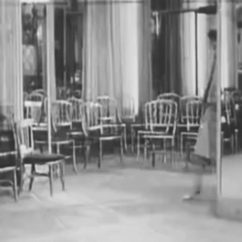 Black and White Row of Chairs