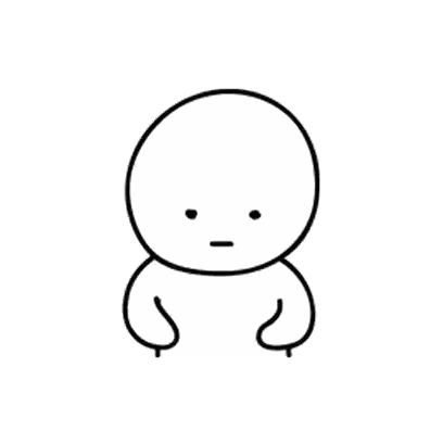Black and White Sad Cartoon Character