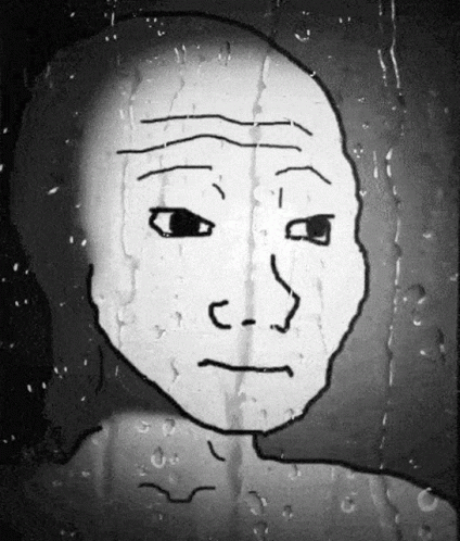 Black and White Sad Man Face
