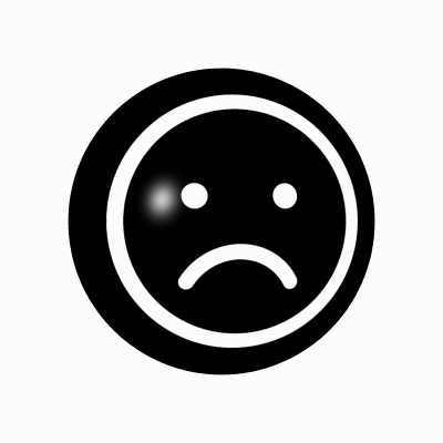Black And White Sad Smiley Face In Circle GIF