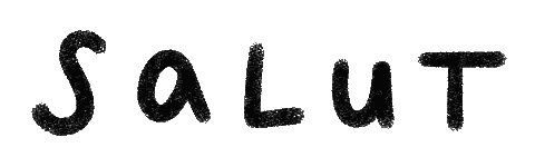 Black And White Salut Word