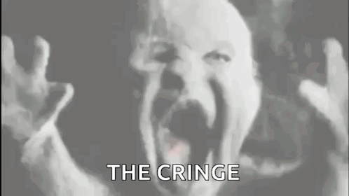 Black and White Screaming Clown Saying The Cringe
