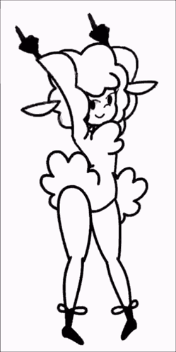 Black And White Sheep Girl Dancing GIF