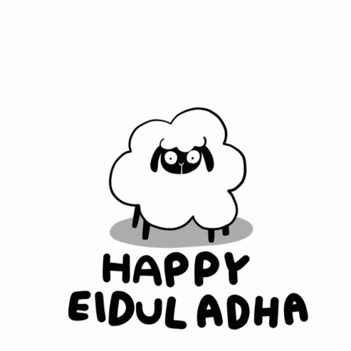 Black and White Sheep Happy Eiduladha