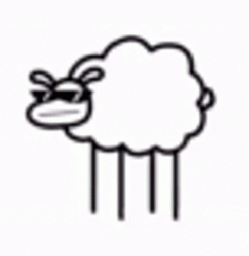 Black And White Sheep Wearing Sunglasses And Bandage GIF