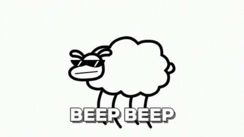 Black And White Sheep With Sunglasses Saying Beep Beep GIF