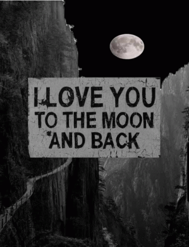 Black and White Sign I Love You To The Moon And Back