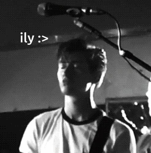 Black And White Singing Into Microphone With Ily GIF