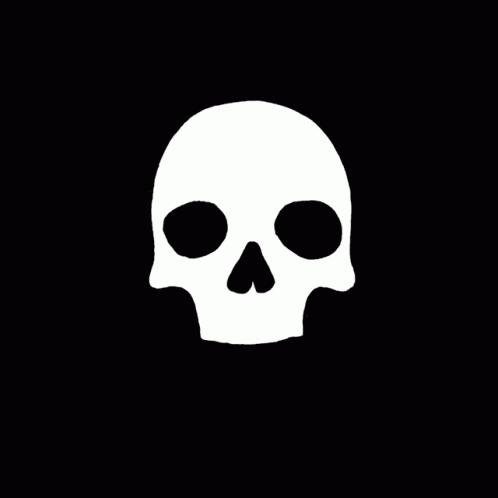 Black And White Skull Drawing With Gray Background GIF