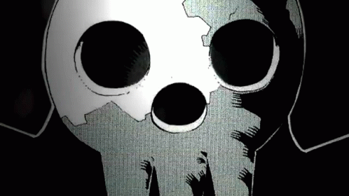 Black and White Skull With Big Eyes and Hole