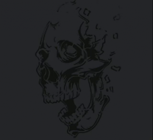 Black and White Skull With Glowing Eyes