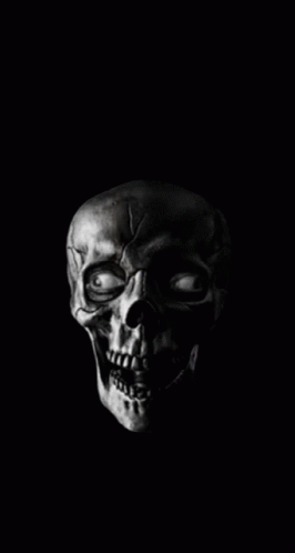 Black And White Skull With Mouth Open GIF