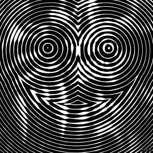 Black And White Smiley Face Illusion GIF