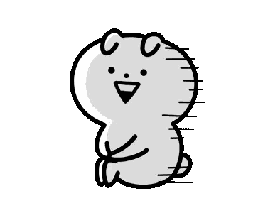 Black and White Smiling Cartoon Character