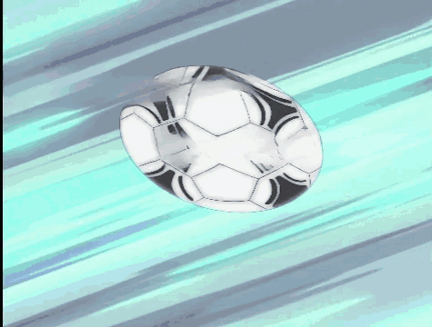 Black and White Soccer Ball Flying on Blue