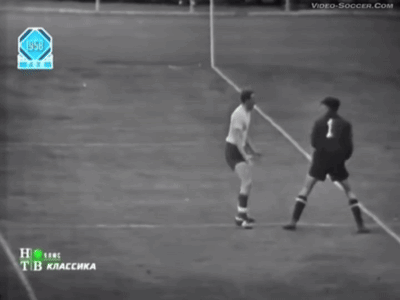 Black and White Soccer Game 1950