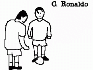Black and White Soccer Players C. Ronaldo