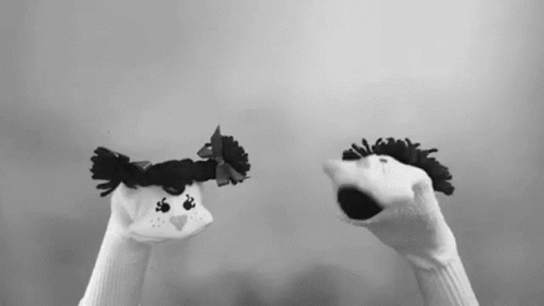 Black And White Sock Puppets GIF