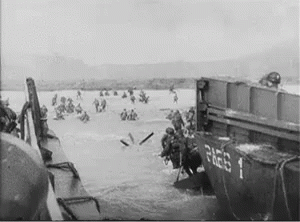 Black and White Soldiers Getting Off Boat