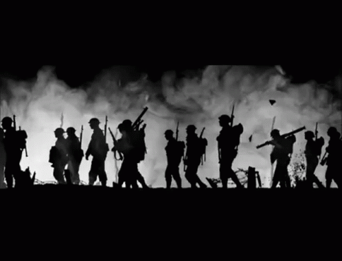 Black and White Soldiers Group
