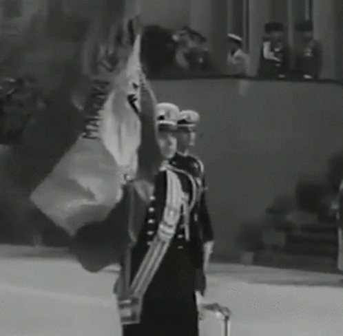 Black and White Soldiers Marching With Guns