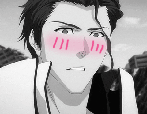 Black And White Sosuke Blushing Anime GIF