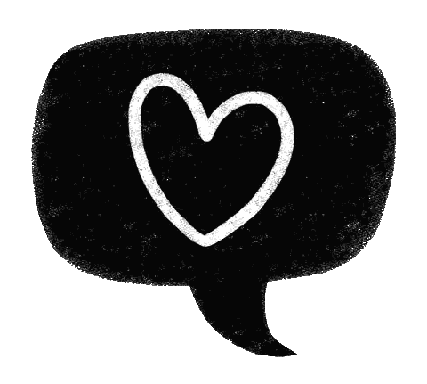 Black and White Speech Bubble With Heart