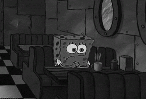 Black and White SpongeBob SquarePants in Diner