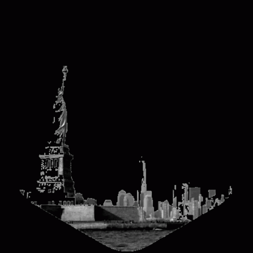 Black and White Statue of Liberty With Letter J