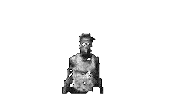 Black and White Statue With Blood