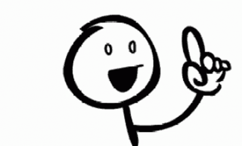 Black and White Stick Figure Making Peace Sign