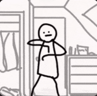Black and White Stick Figure Standing in Room